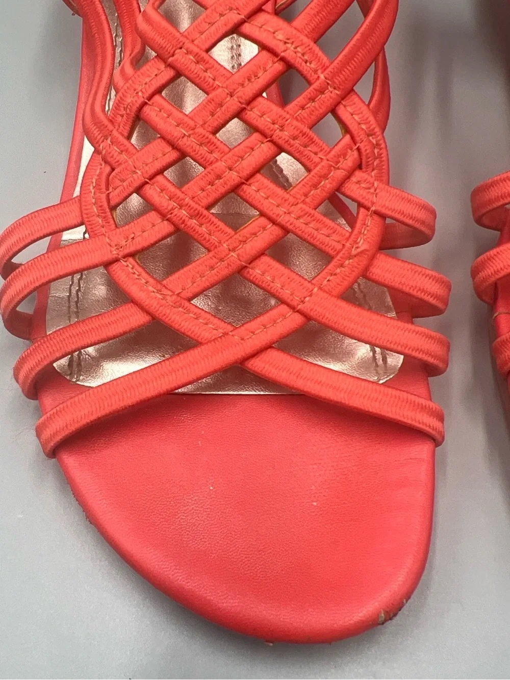 Impo Stretch Rezi Sandals. Salmon Pink, Orange Wedges. Women's Sz 8M